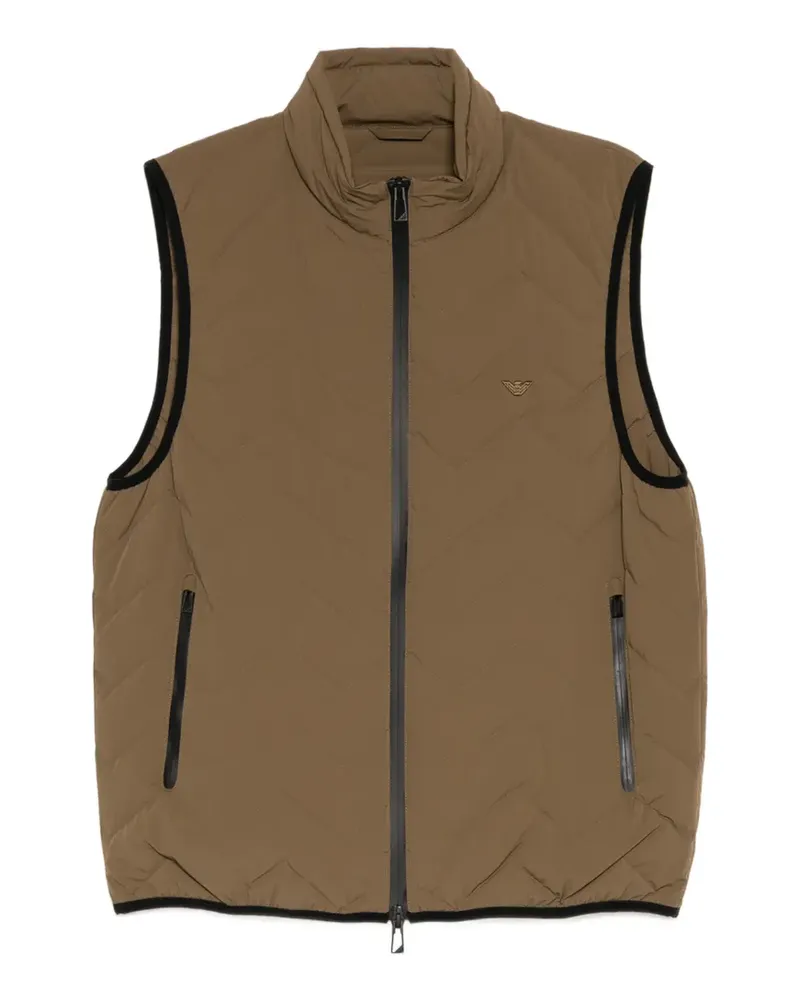 Emporio Armani Essential Weste mit Chevron-Steppung - Grün Grün