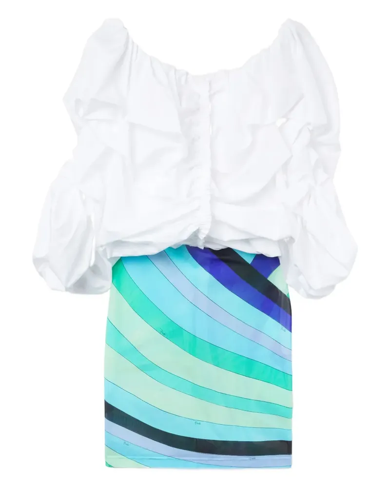 Emilio Pucci Kleid mit Puffärmeln - Weiß Weiß