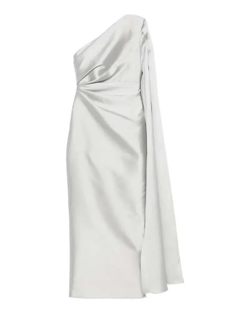 Solace London one-shoulder cape-detail maxi dress - Silber Silber