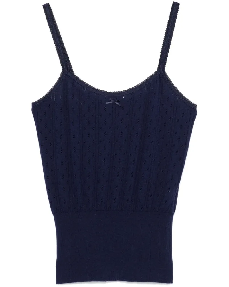 J.W.Anderson Oberteil aus Pointelle-Strick - Blau Blau