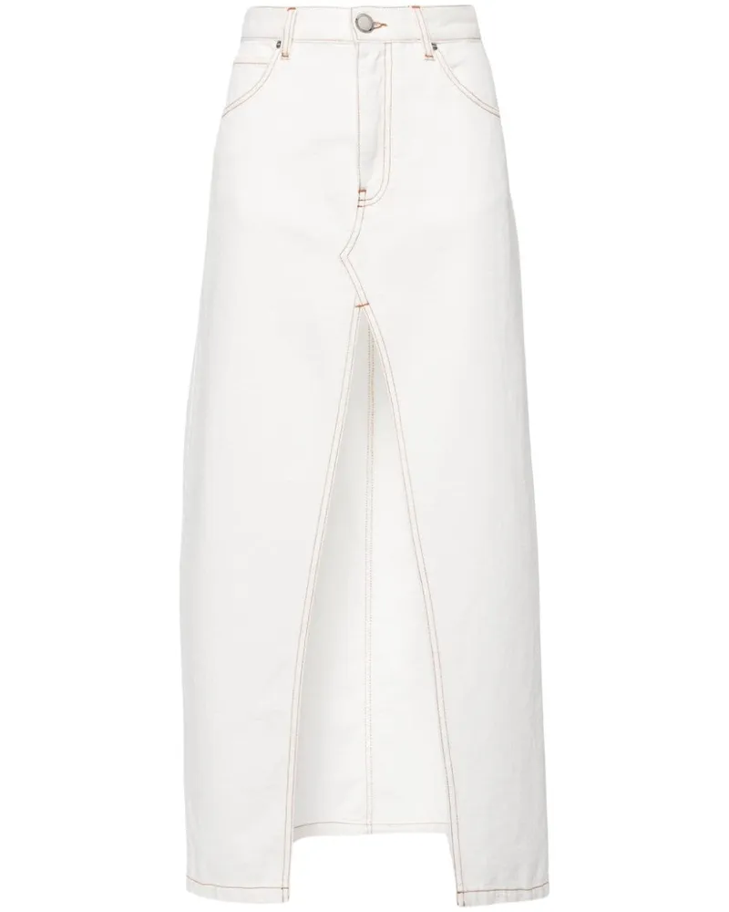 Pinko Bestickter Jeansrock - Weiß Weiß