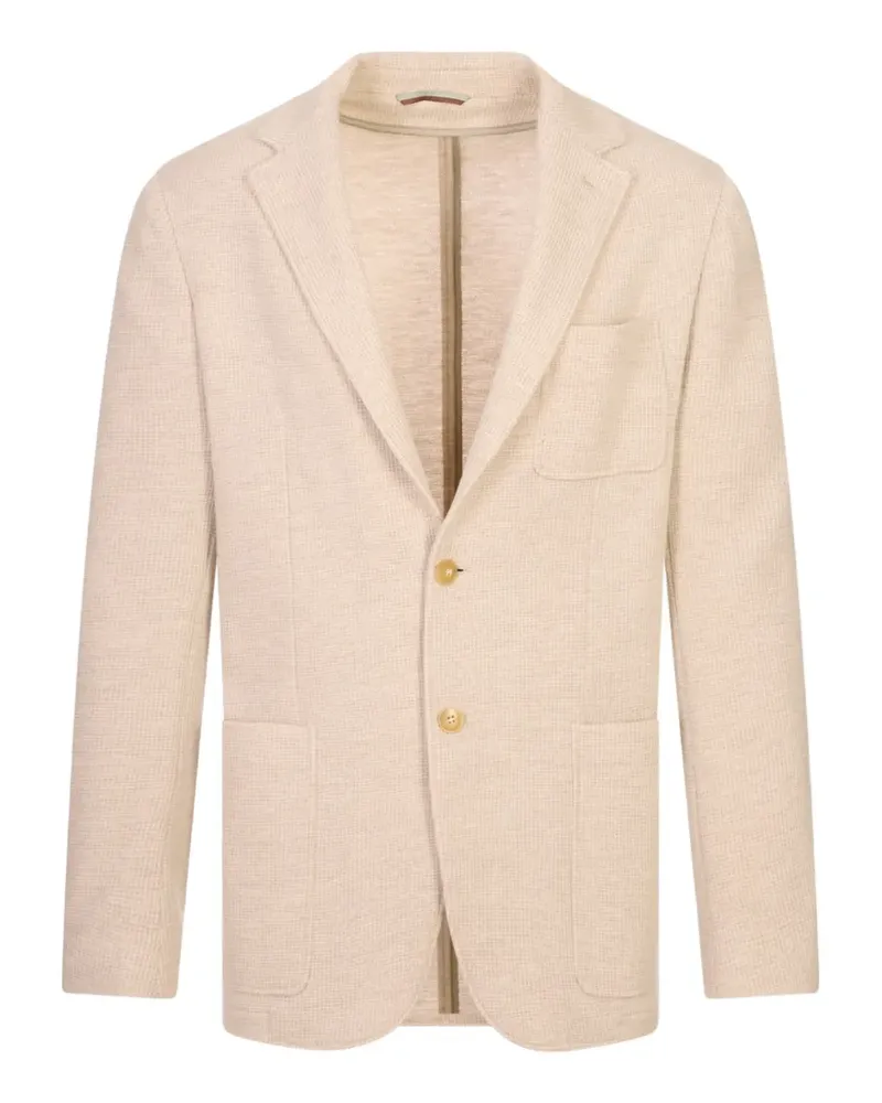 Canali textured single-breasted blazer - Nude Nude