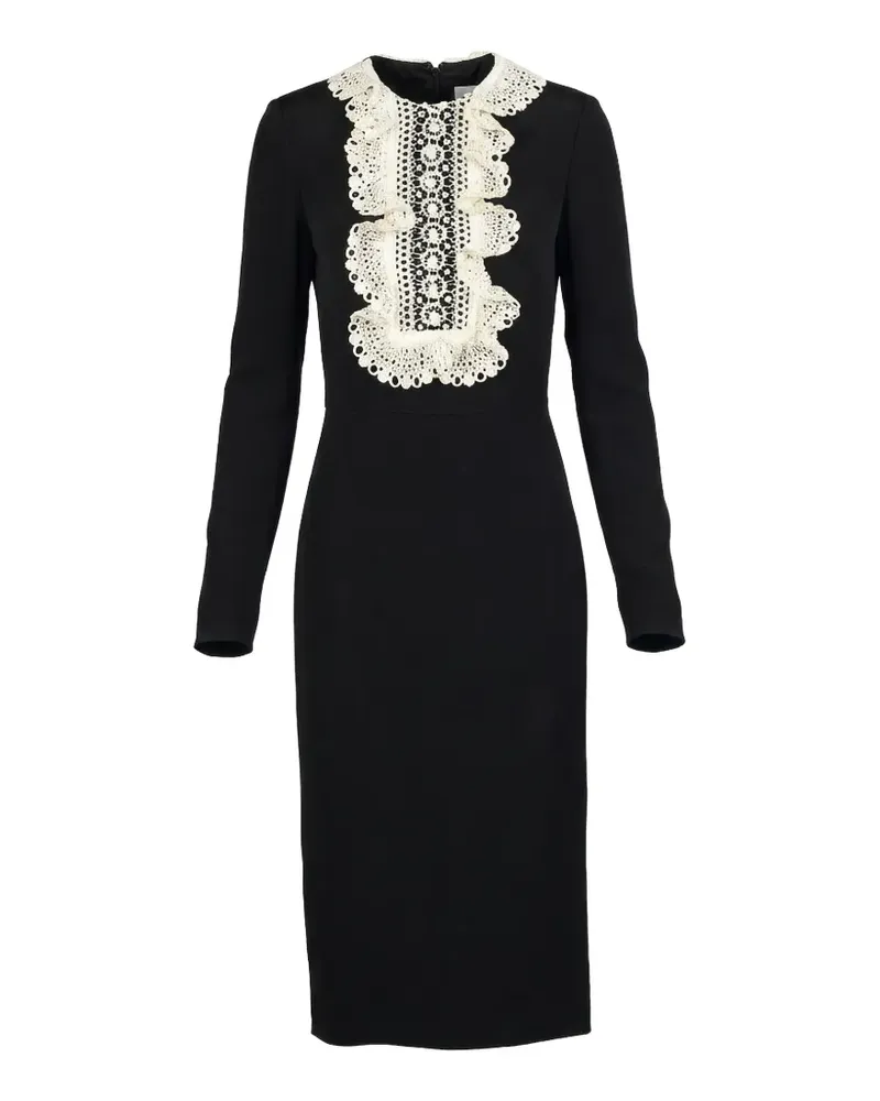 Valentino Garavani ruffled lace midi dress - Schwarz Schwarz