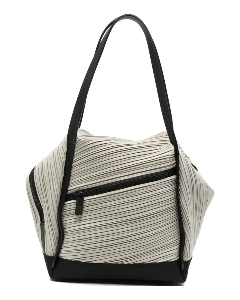 Issey Miyake Plissierte Schultertasche - Grau Grau