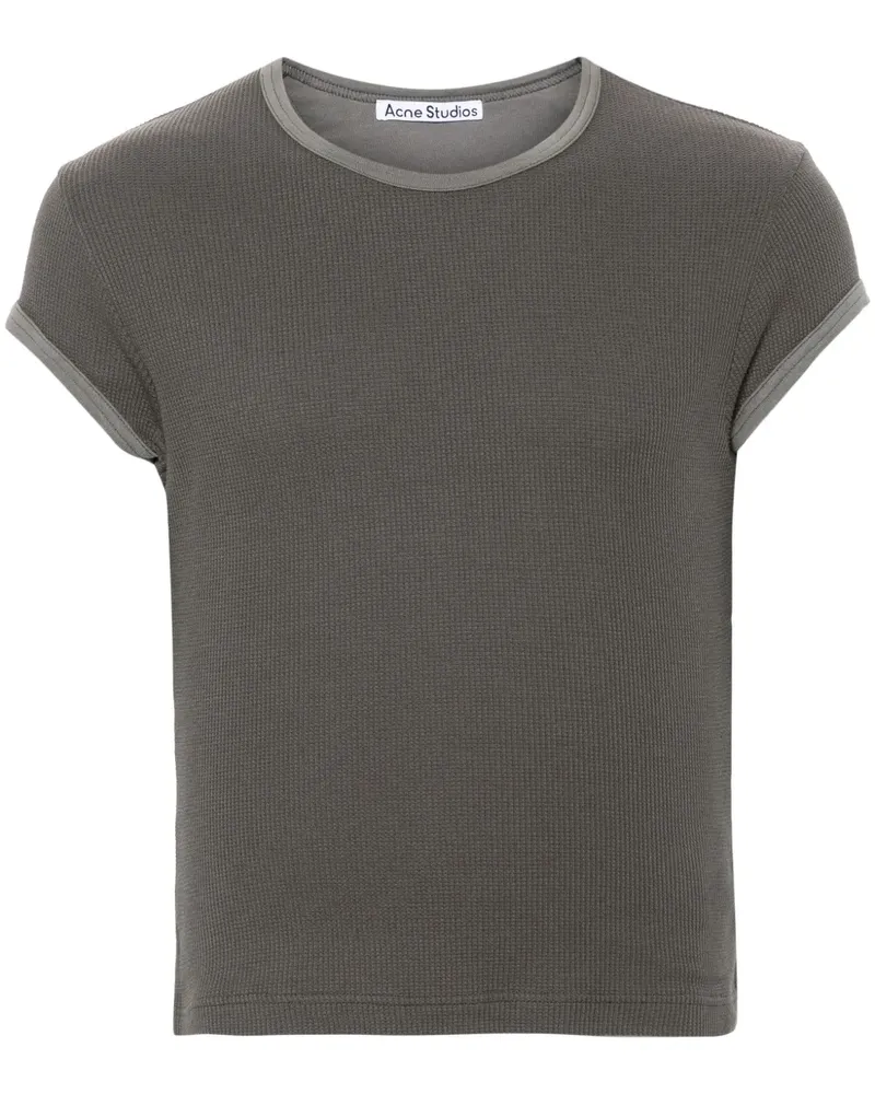 Acne Studios T-Shirt mit Waffelstrick-Muster - Grau Grau