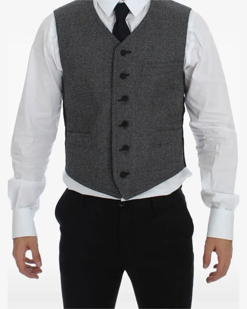 Dolce & Gabbana Weste mit texturiertem Finish - Grau Grau