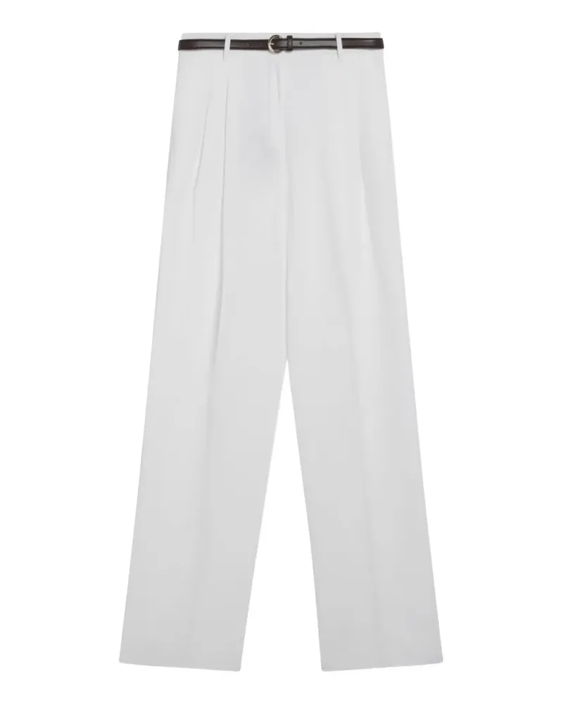 Max Mara belted pleated trousers - Weiß Weiß