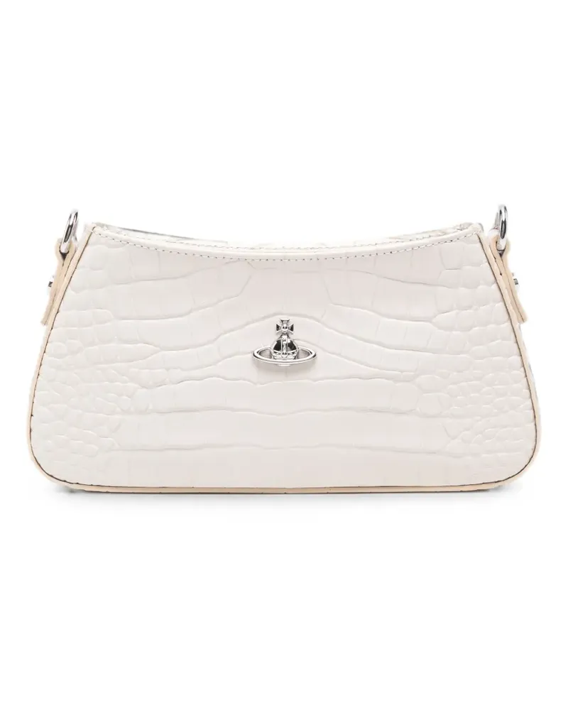 Vivienne Westwood Orb Schultertasche mit Kroko-Effekt - Nude Nude