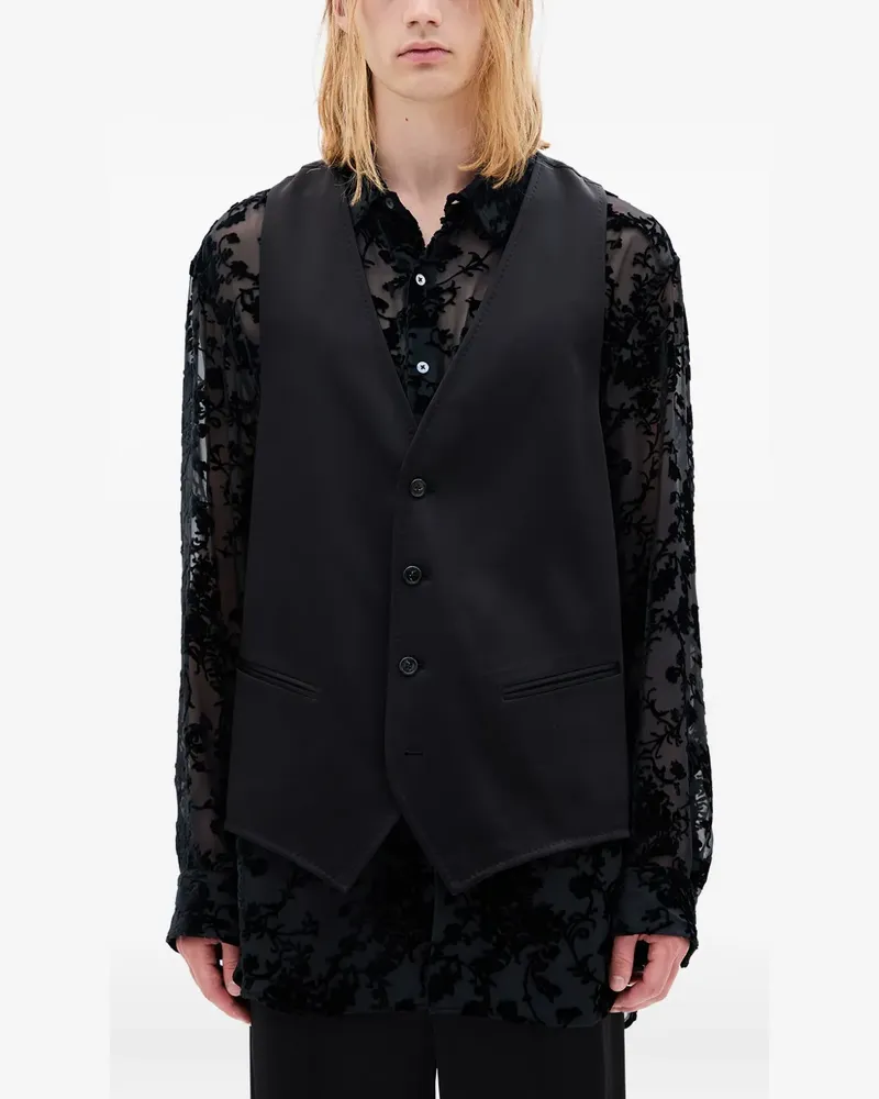 Ann Demeulemeester Weste mit Knöpfen - Schwarz Schwarz