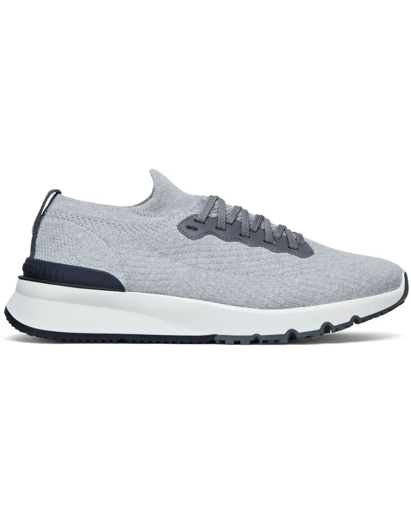 Brunello Cucinelli Sneakers in Strickoptik - Grau Grau