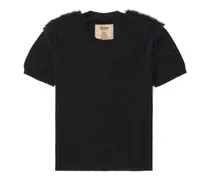Baumwoll-Seiden-T-Shirt mit offenem Saum