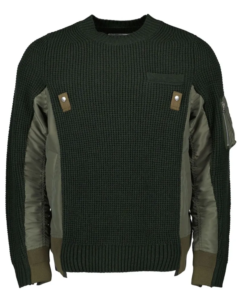 Sacai Gestrickter Pullover - Grün Grün