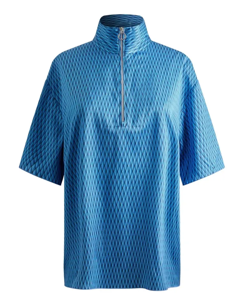 FUSALP diamond-pattern zip-neck T-shirt - Blau Blau