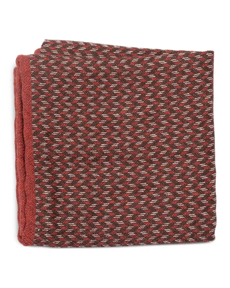 Brunello Cucinelli geometric-pattern pocket square - Rot Rot