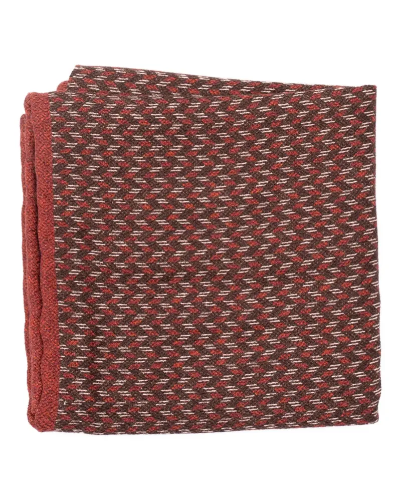 Brunello Cucinelli geometric-pattern pocket square - Rot Rot