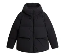 Gefütterte Kapuzenjacke - Schwarz