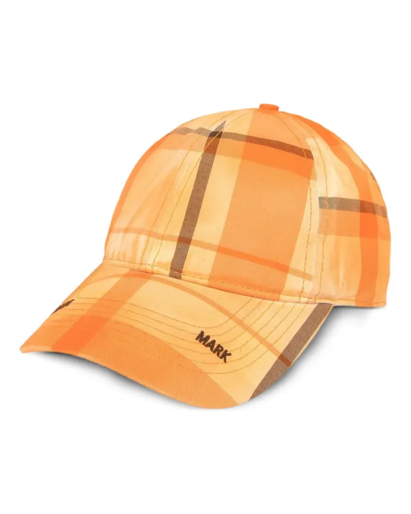 BAPE Karierte Aapeunvs Baseballkappe - Orange Orange