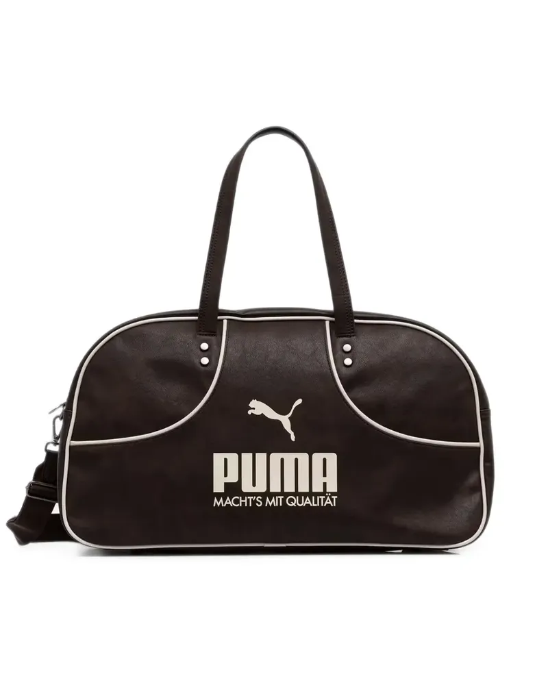 Puma logo-print piped holdall - Braun Braun