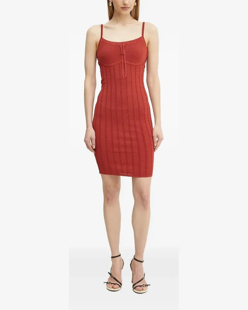 Guess Geripptes Minikleid - Orange Orange