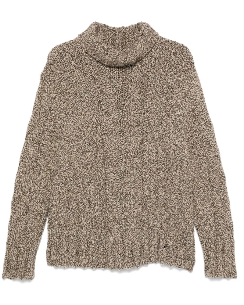 Kiton Melierter Strickpullover - Braun Braun