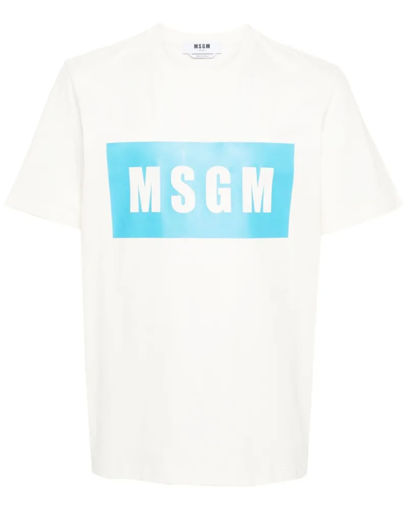 MSGM T-Shirt mit Logo-Print - Nude Nude