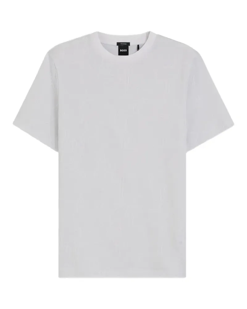 HUGO BOSS floral-jacquard t-shirt - Weiß Weiß