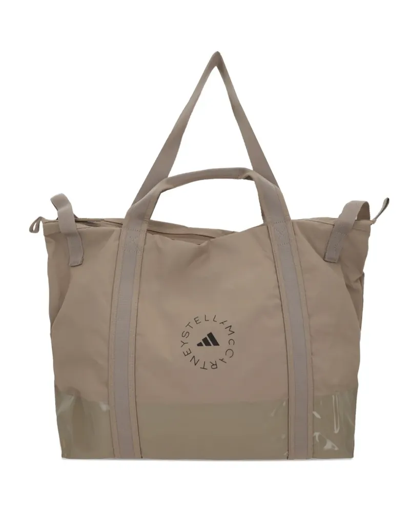adidas logo-print zip tote bag - Nude Nude