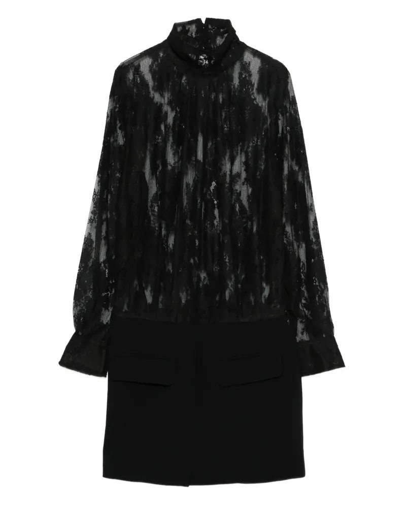 Semicouture lace-detailing midi dress - Schwarz Schwarz