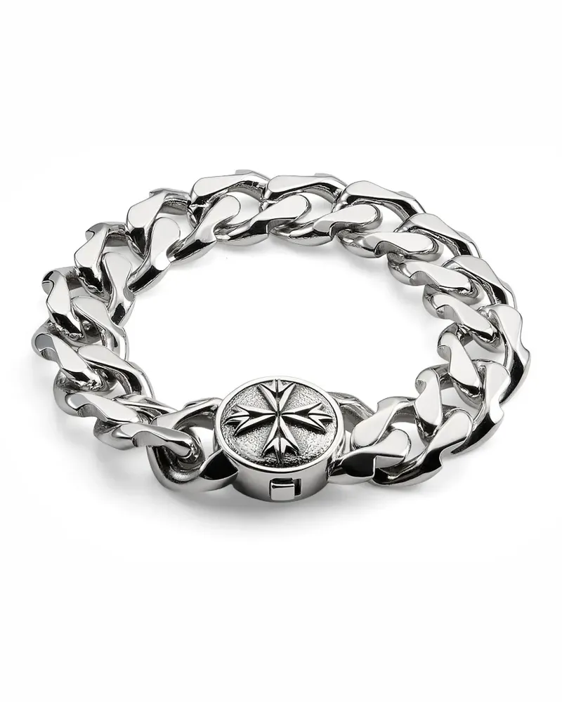 Emanuele Bicocchi Armband mit Logo-Gravur - Silber Silber