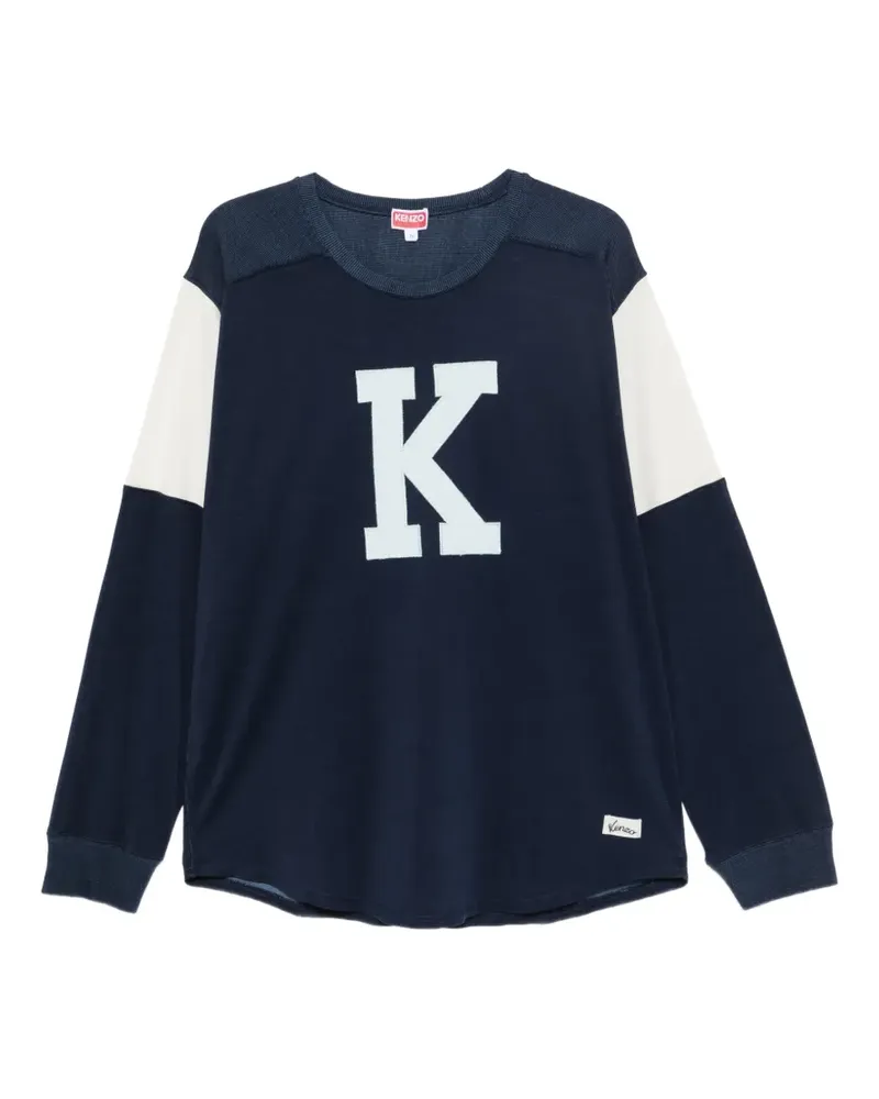 Kenzo Langarmshirt mit Logo-Print - Blau Blau