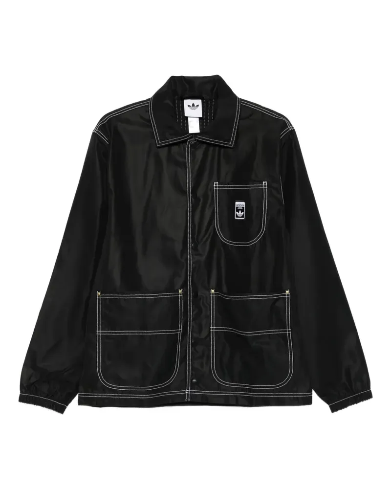 adidas Hemdjacke mit Kontrastnähten - Schwarz Schwarz