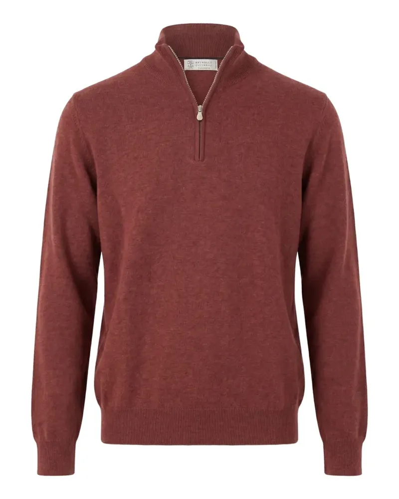 Brunello Cucinelli Kaschmirpullover mit Reißverschluss - Rot Rot