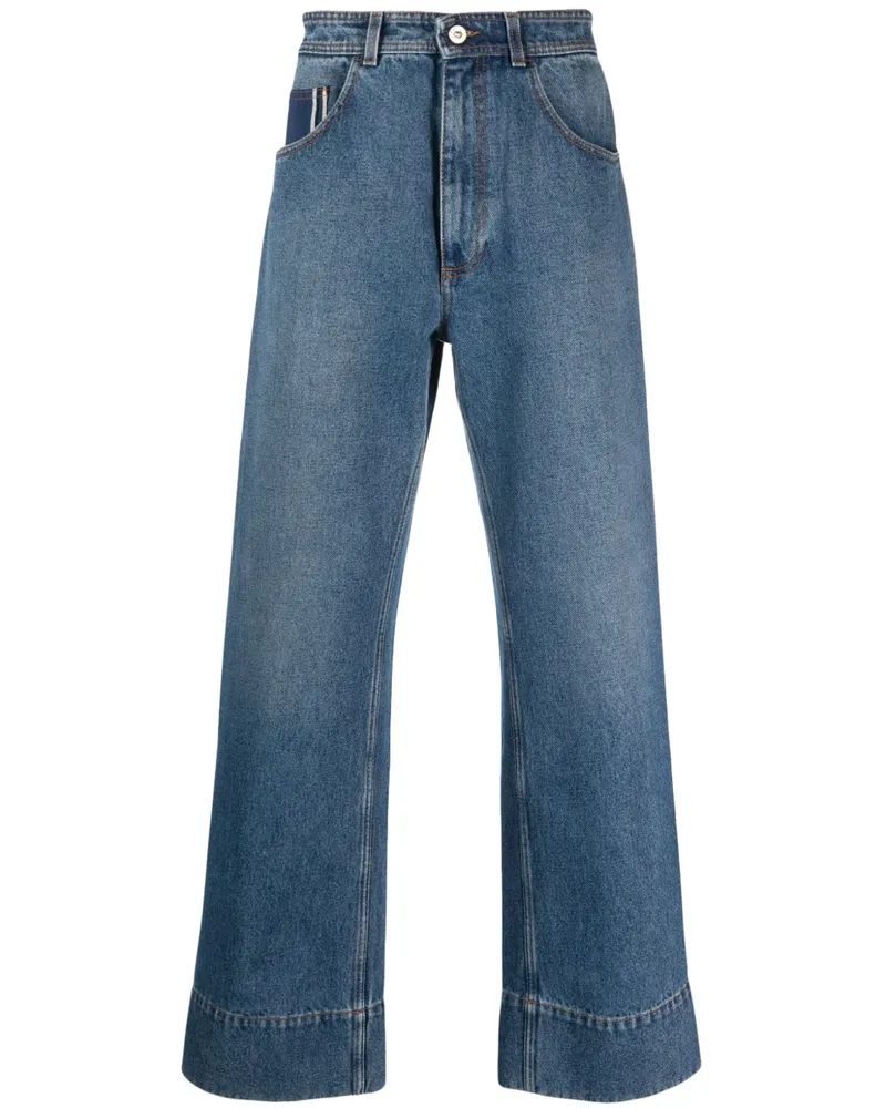 Wales Bonner Halbhohe Miles Wide-Leg-Jeans - Blau Blau