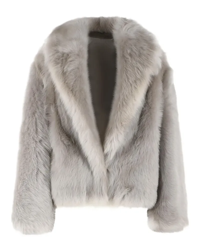 Salvatore Santoro wide-lapel shearling jacket - Grau Grau
