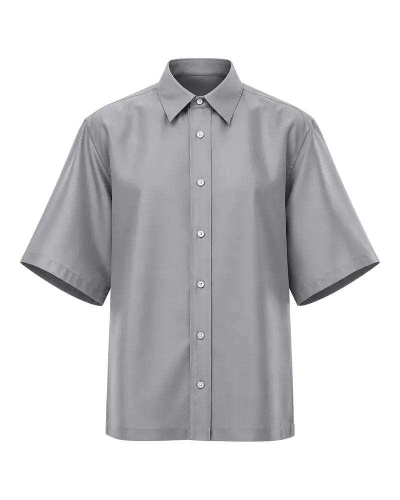 Carven faux-pearl embellished short-sleeve shirt - Grau Grau