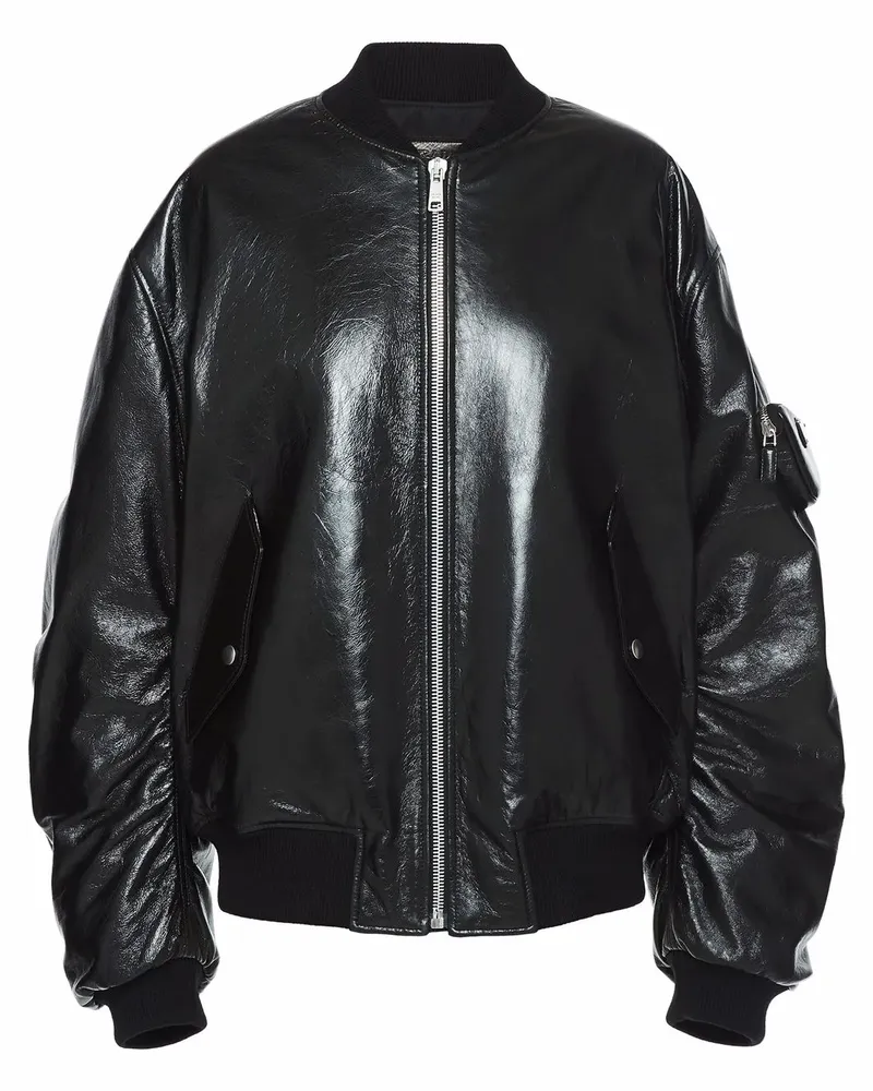 Prada Bomberjacke aus Nappaleder - Schwarz Schwarz