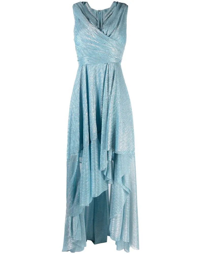 Talbot Runhof Abendkleid mit V-Ausschnitt - Blau Blau