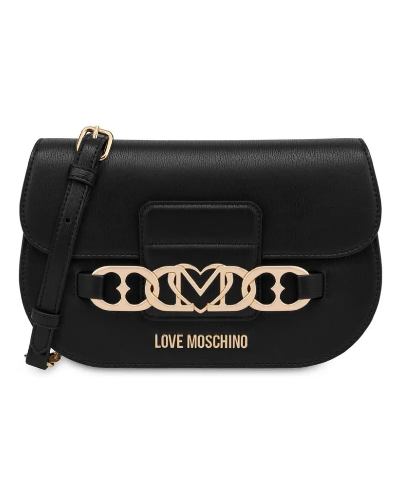 Moschino Umhängetasche mit Herzkette Schwarz