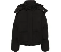 Gefütterte Jacke mit Logo-Applikation - Schwarz
