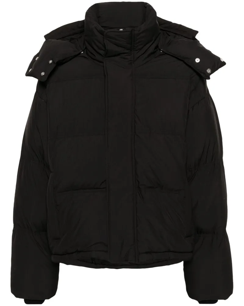 AMI Paris Gefütterte Jacke mit Logo-Applikation - Schwarz Schwarz