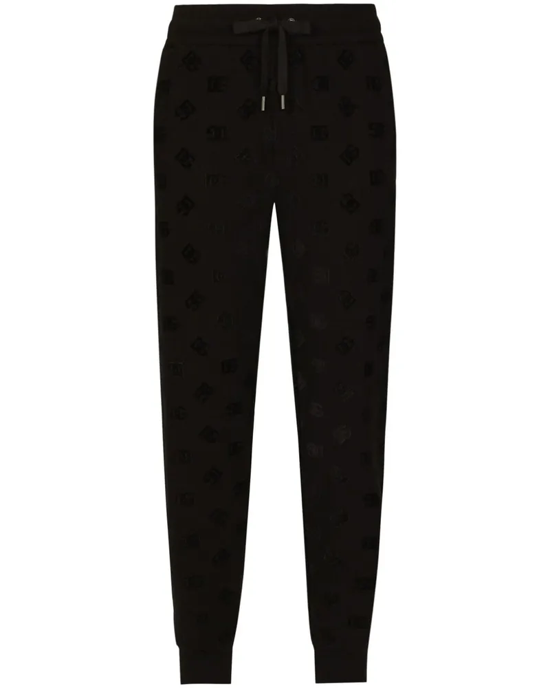 Dolce & Gabbana Jogginghose mit Monogramm-Prägung - Schwarz Schwarz