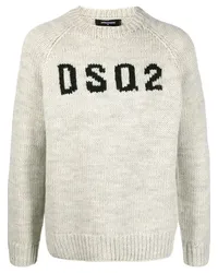 Dsquared2 Pullover mit Intarsien-Logo Nude