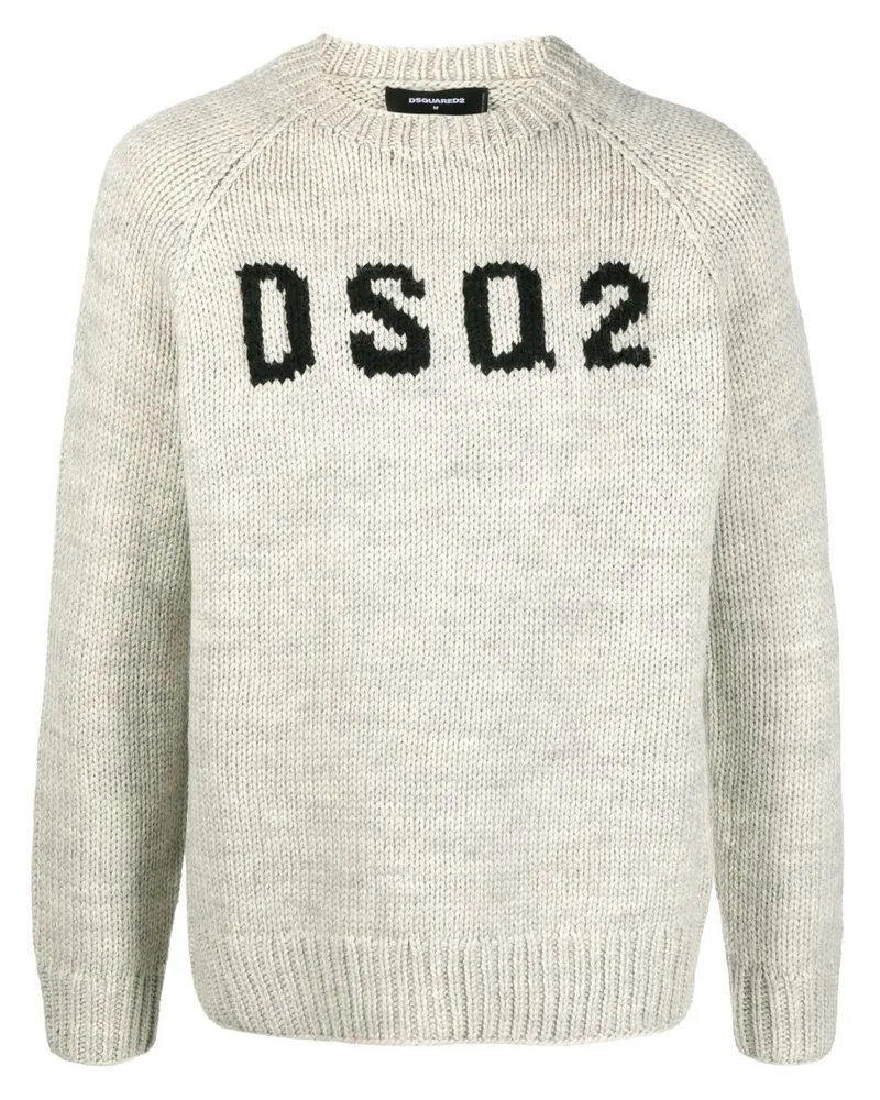 Dsquared2 Pullover mit Intarsien-Logo - Nude Nude
