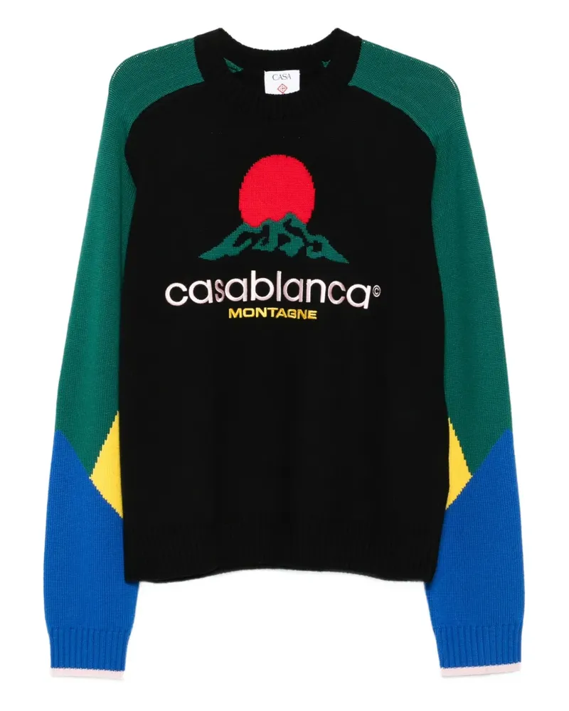Casablanca Paris Pullover mit Logo-Stickerei - Schwarz Schwarz