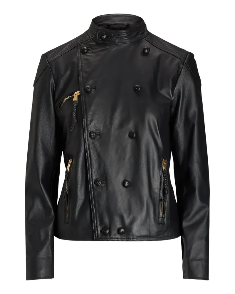Ralph Lauren double-breasted leather jacket - Schwarz Schwarz