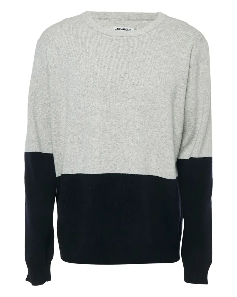 Zadig & Voltaire Pullover in Colour-Block-Optik - Grau Grau