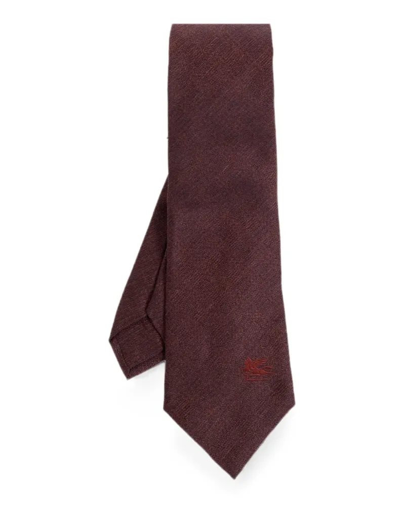 Etro Pegaso-embroidered silk tie - Rot Rot