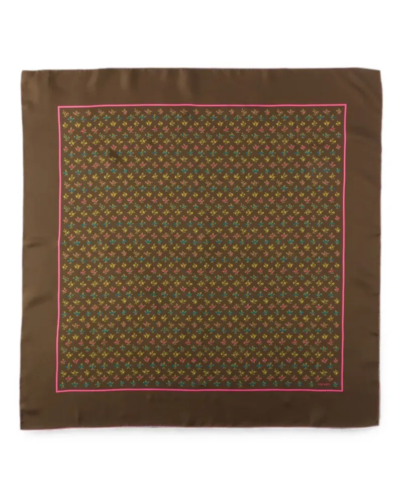 Prada printed twill scarf 90 - Braun Braun