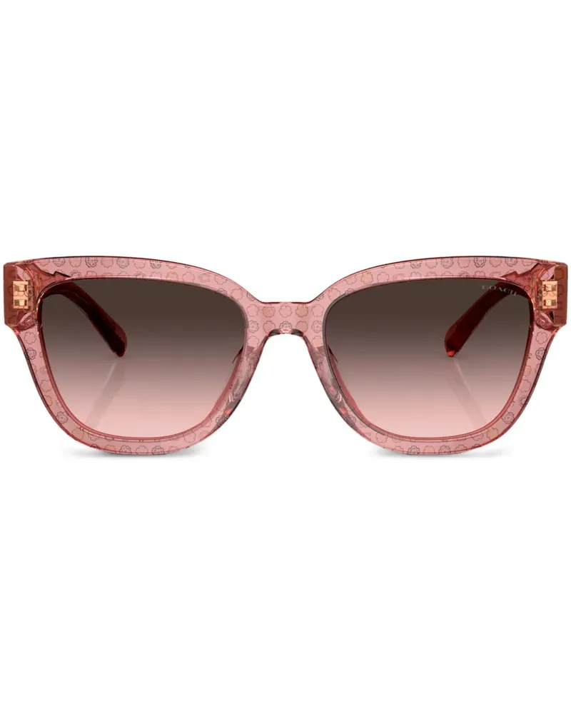 Coach Eckige Sonnenbrille mit floralem Print - Rosa Rosa
