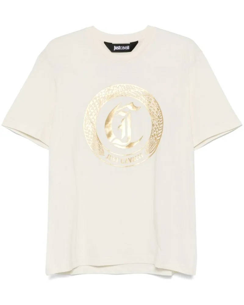 Just Cavalli Ghotic T-Shirt mit Logo-Print - Nude Nude